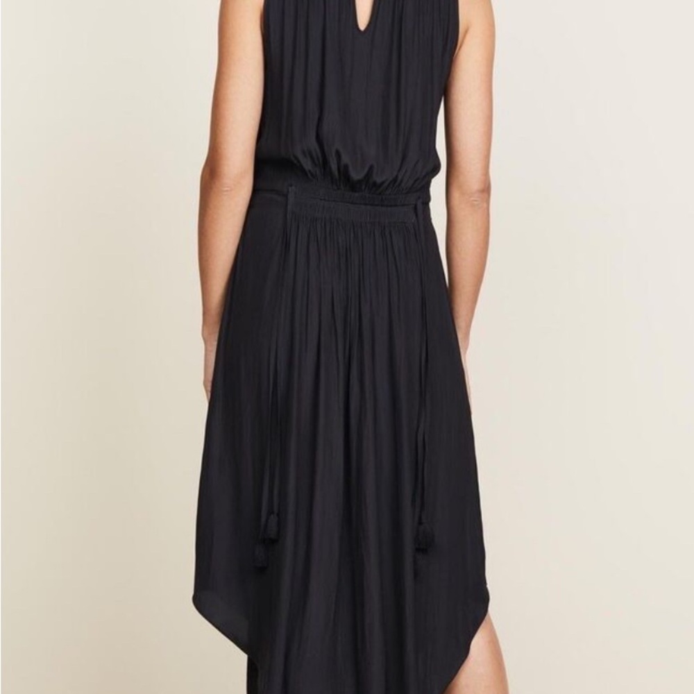 Ramy Brook Black Asymmetrical Pleated Sundress